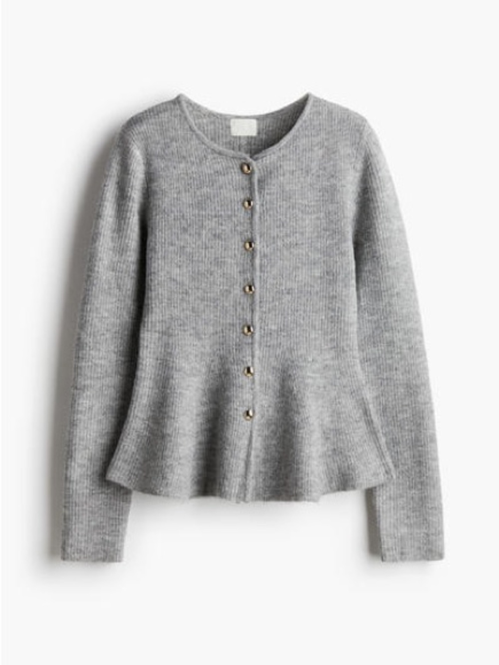 H&M Gray Ribbed Button Cardigan - Picture 6 of 7